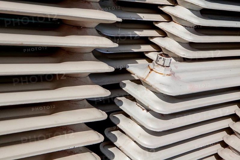 Old cast iron household radiators