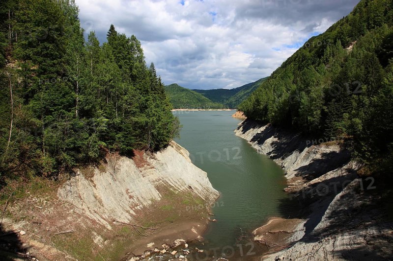 Lake Vidraru, Lacul Vidraru, an artificial reservoir in the Arges Valley in the Fagaras Mountains, South Carpathians, Romania