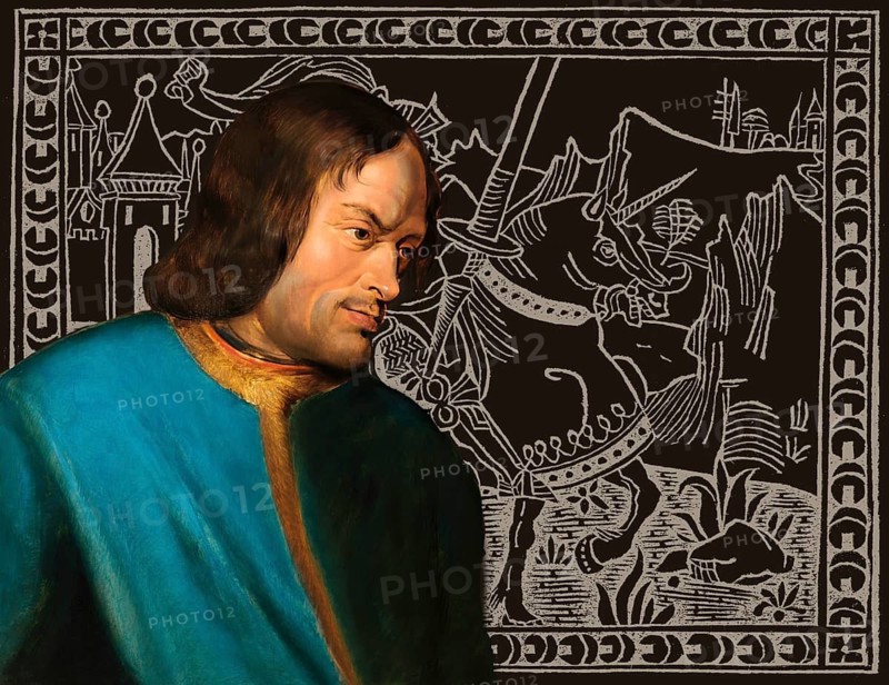 Portrait of Lorenzo I de Medici, or Lorenzo the Magnificent, 1449, 1492, an Italian politician and town lord of Florence, digital edited according to a painting by Peter Paul Rubens