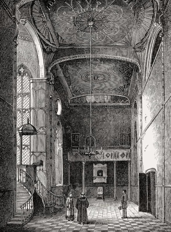 The chapel of George Heriot's Hospital, Edinburgh, Scotland, 19th century