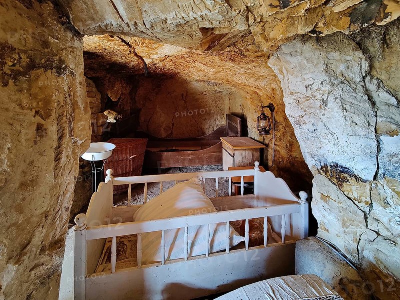 Cave flats in Langenstein, district of Halberstadt, Harz county, Saxony-Anhalt, Germany
