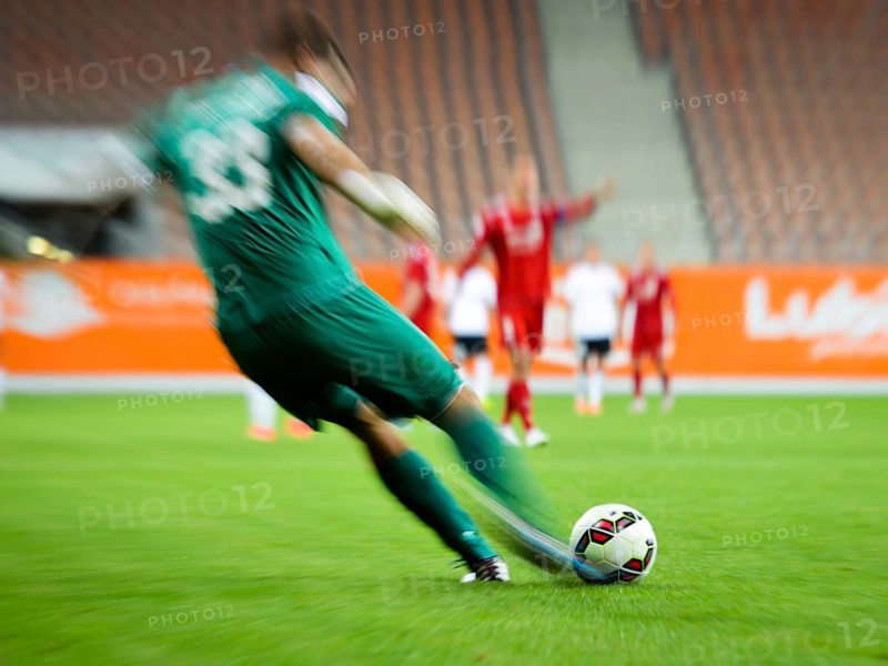 Goalkeeper kicking the ball in Lubin, Poland