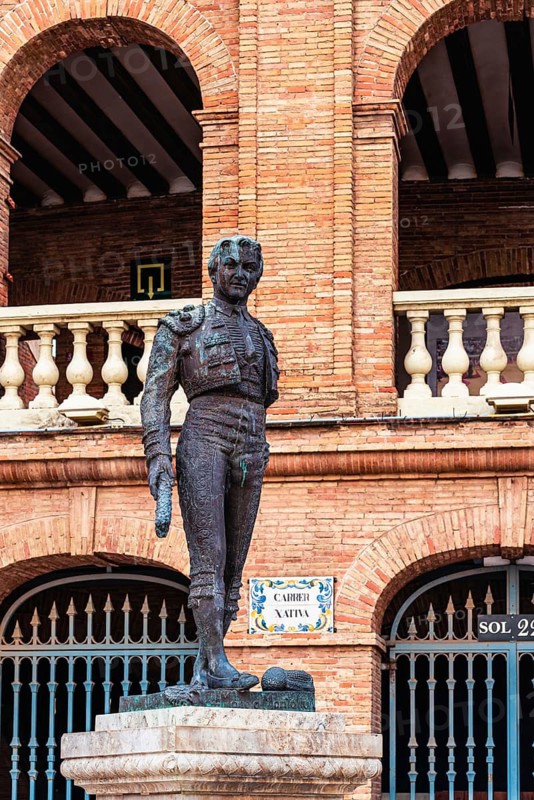 Monument of Manolo Montoliu and Plaza de Toros de Valencia, Valencia, Spain
