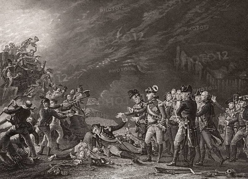 The sudden attack by the Garrison of Gibraltar, death of the Spanish officer Don Jose de Barboza, 1781