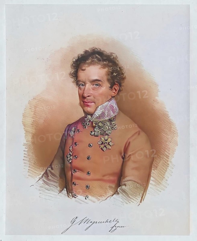 Alois Count Mazzuchelli (1776-1868), Court War Counsellor, Field Master, Fortress Commander of Mantua, Historical, digitally restored reproduction from a 19th century original, Record date not stated