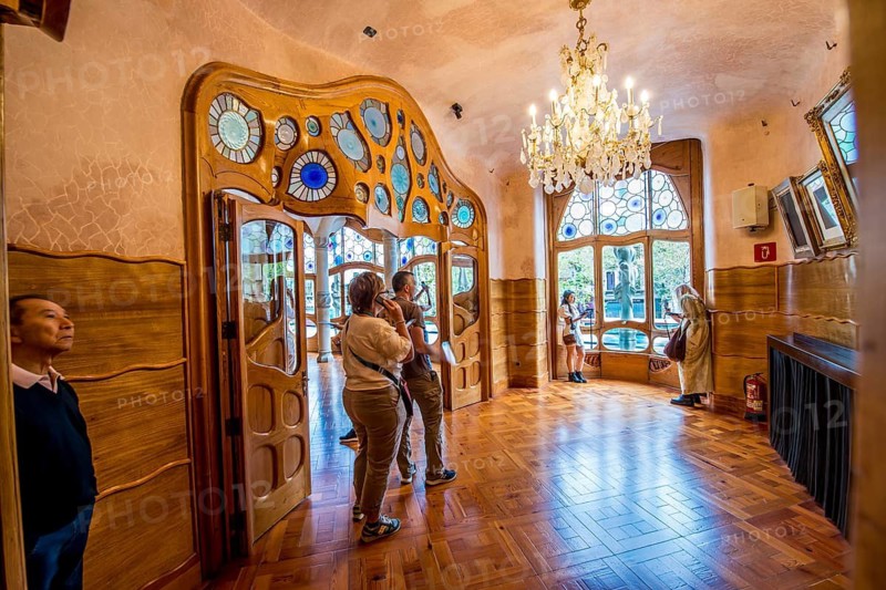 Interior of Casa Batllo modernism design by Antoni Gaudi, old town, barcelona, spain