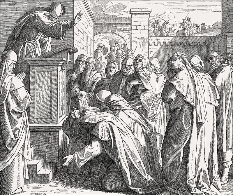 Ezra Reads the Book of the Law, Old Testament, by Julius Schnorr von Carolsfeld