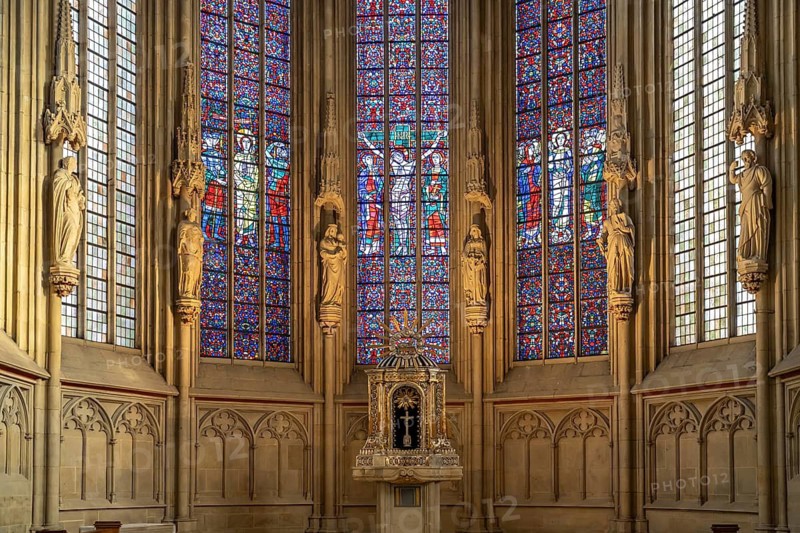 Interior of the parish church of St. Lamberti in Münster, North Rhine-Westphalia, Germany