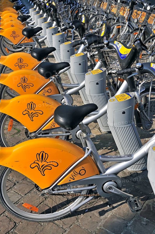 Villo hire bikes at Midi station, Brussels, Belgium