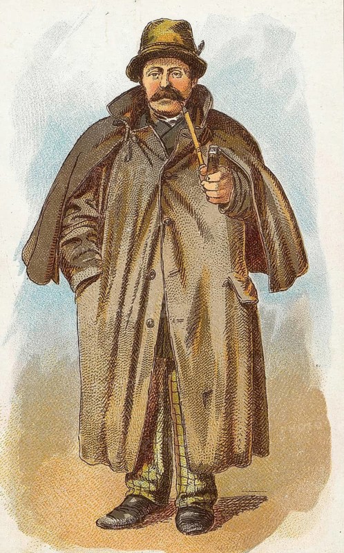 Viennese types by Ladislav Eugen Petrovits (1839, 1907), painter from Austria. Single horseman, farrier, owner of a team, man with long coat and pipe appears relaxed