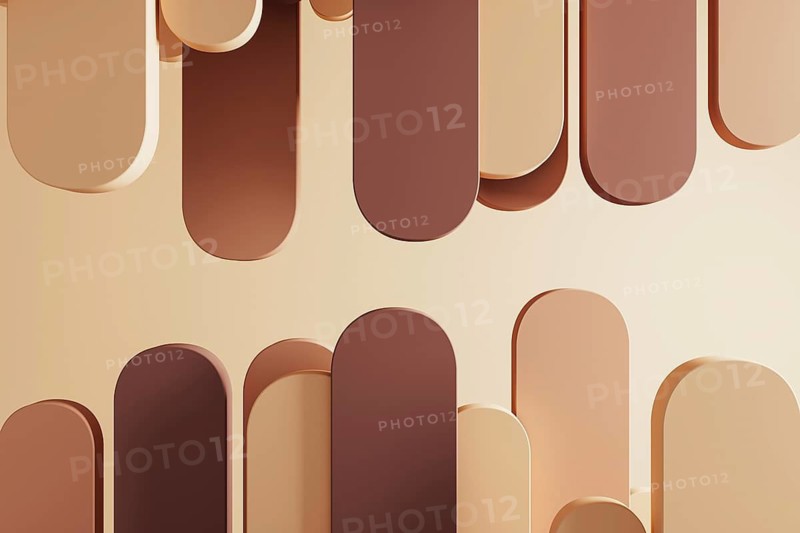 Abstract background features soft geometric shapes in warm tones, creating a serene atmosphere for various creative projects or digital uses