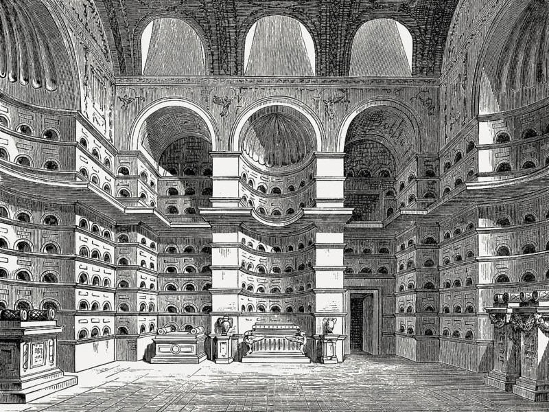 An ancient Roman columbarium, Appian way, Rome, Italy