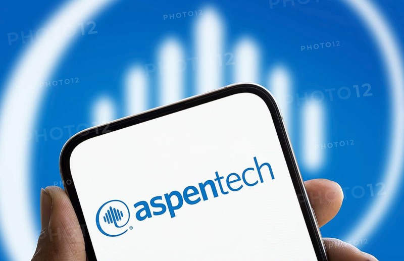 Aspen Technology logo is displayed on smartphone. Aspen Technology Inc is a provider of software and services for the process industries.