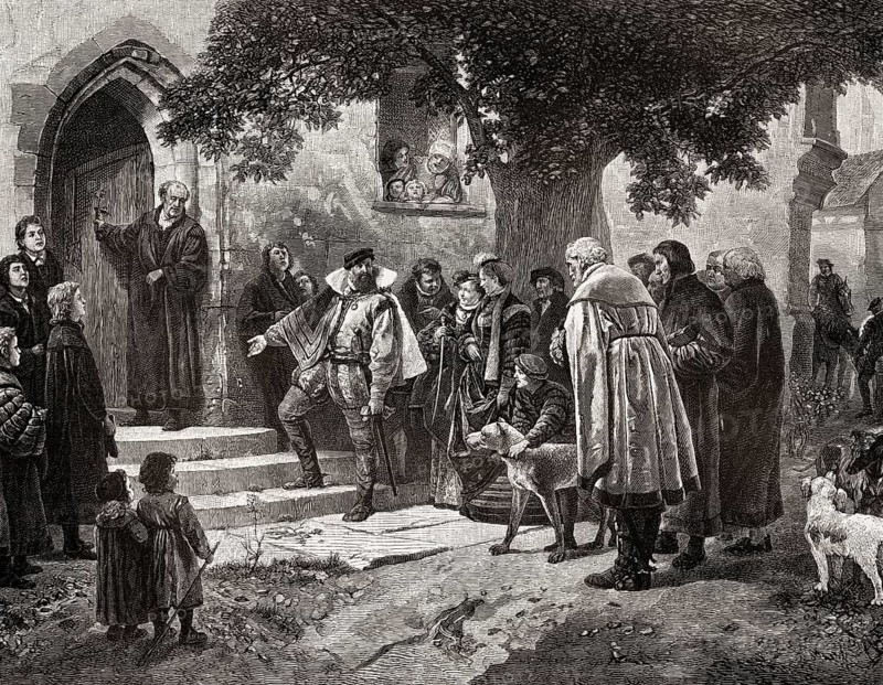 Christoph of Württemberg, Duke of Württemberg, visits a monastery converted to school, 16th century
