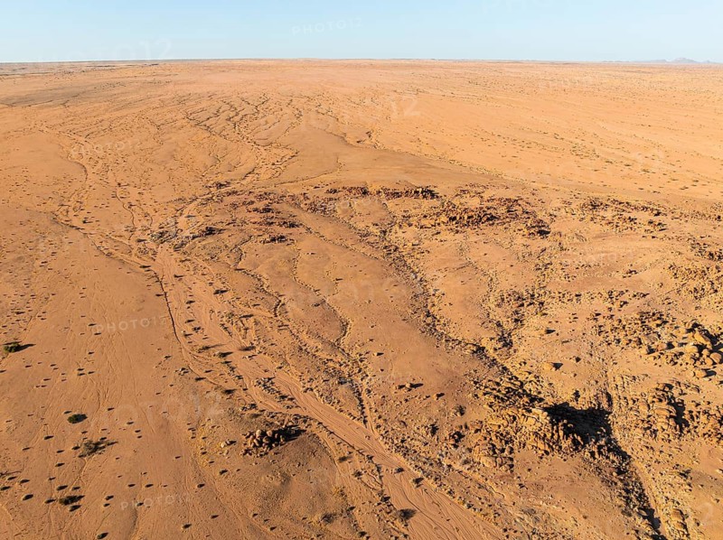 Aerial view, dry rivers and desert landscape on the Ugab River, Erongo, Damaraland, Namibia