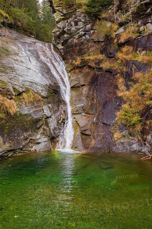 Goessl waterfalls, first fall, Malta valley, Carinthia, Austria