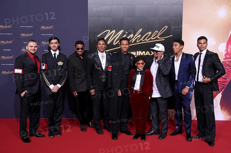 Prince Jackson, Bigi Jackson, Jackie Jackson, Jermaine Jackson, Jaafar Jackson, Juliano Valdi, Marlon Jackson and guests - International Premiere by MICHAEL, Uber Platz, Berlin, 10.4.26