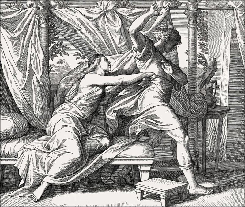 Joseph and Potiphar's Wife, Old Testament, by Julius Schnorr von Carolsfeld, 1860