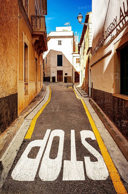 Architecture in the old town of Santanyi, Majorca, Balearic Islands, Spain