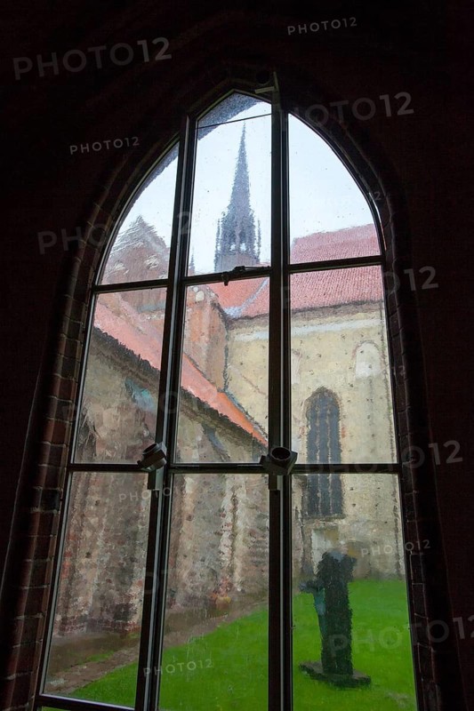 View from the Schwahl to Schleswig Cathedral, Schleswig, Schleswig-Holstein, Germany