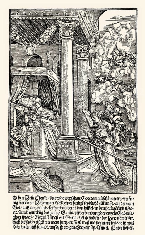 Annunciation to the Blessed Virgin Mary, 16th century, Hans Leonhard Schäufelein, digitally restored