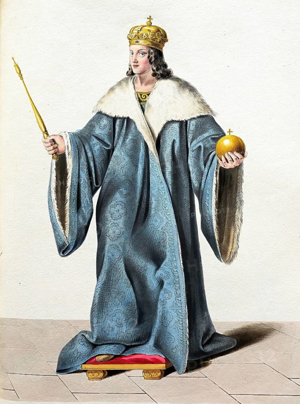 Ladislaus III, called the Child, 1199 or 1201, 7 May 1205, was King of Hungary and Croatia from 1204 to 1205, Historical, digitally restored reproduction from a 19th century original, Record date not stated