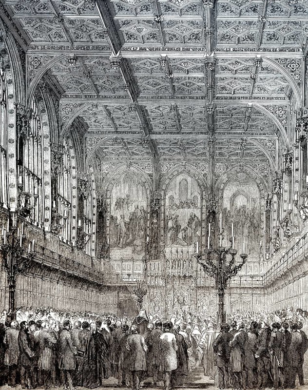 Das House of Lords, Oberhaus, London, England, 19. Jahrhundert
