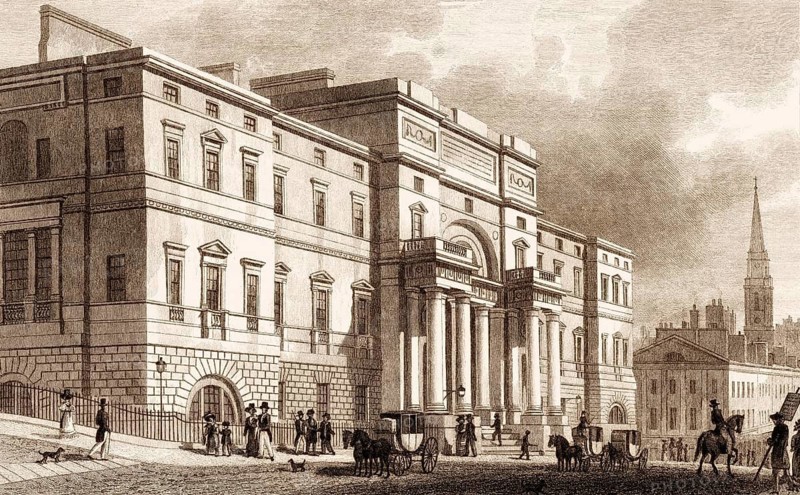 The University, South Bridge Street, Edinburgh, Scotland, 19th century, from Modern Athens by Th. H. Shepherd