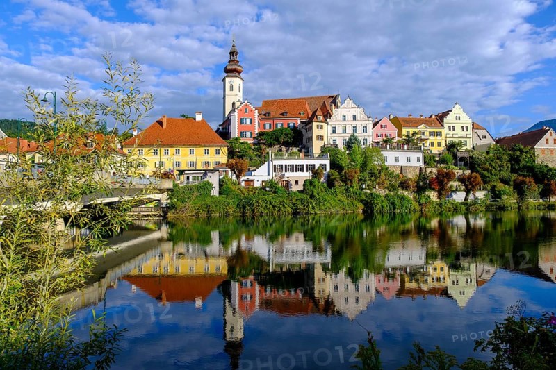 Frohnleiten an der Mur, city view, Murtal, Styria, Austria