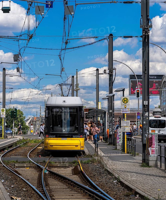 Warschauer Straße station, final tram stop, public transport, Berlin, Germany