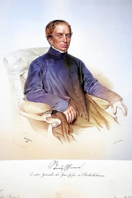 Josef Strauß (1777-1844), priest in Hollabrunn, founder of the savings bank in Oberhollabrunn, Historical, digitally restored reproduction from a 19th century original, Record date not stated