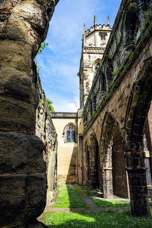 All Saints Church in Pontefract, Ruins, West Yorkshire, England, United Kingdom