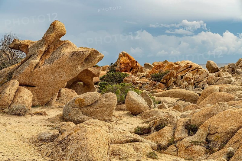 Rock formation on the coast near Tizzano, Sartene, Corsica, France