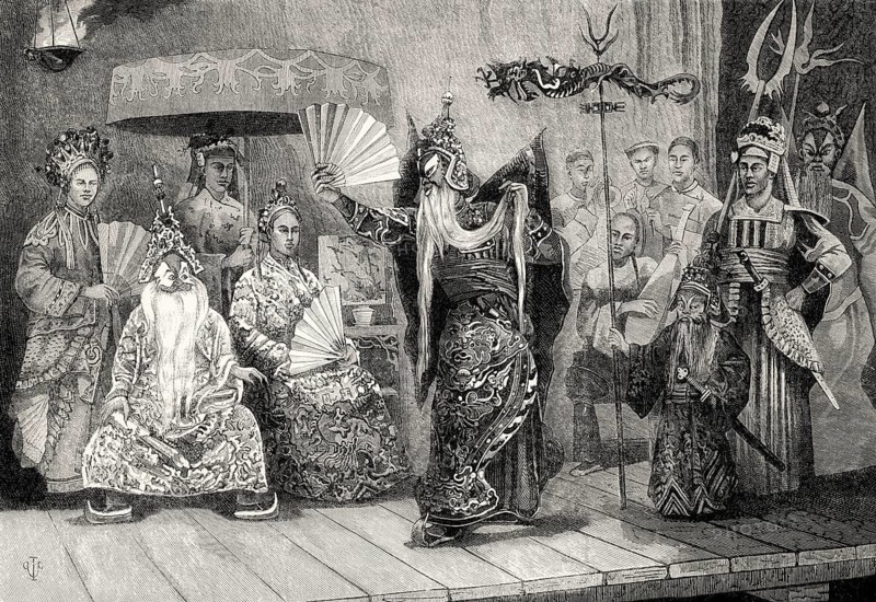 Chinese theater, French colony of Cochinchina, Vietnam, 1877