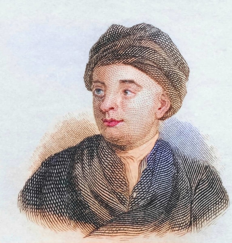 John Gay, (born 30 June 1685 in Barnstaple, Devonshire, died 4 December 1732 in London) was an English writer who mainly wrote poems, short stories, novels and fables, coloured woodcut from Crabbe's Historical Dictionary from 1825, Historical, digital reproduction