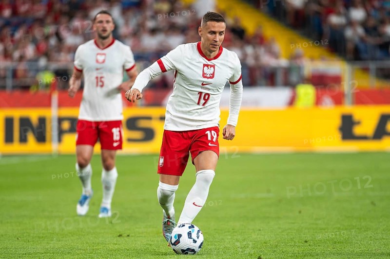 CHORZOW, POLAND - JUNE 6, 2025: Friendly match Poland - Moldova. In action Przemyslaw Frankowski