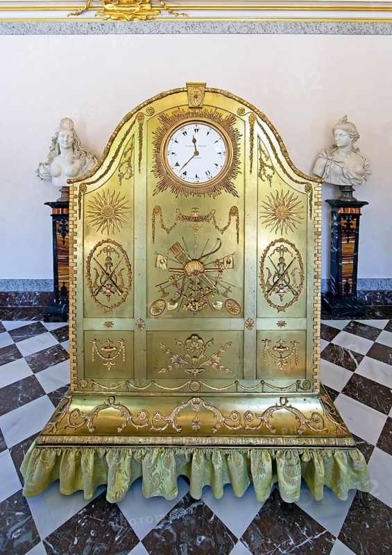 Turkish organised clock in the Palace Museum, Palacio La Granja de San Ildefonso or Summer Palace, Province of Segovia, Castile and Leon, Spain