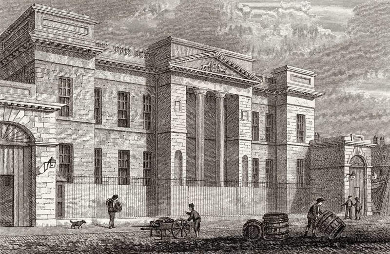 Custom House, Leith, Edinburgh, Scotland, 19th century, Views in Edinburgh by J. & H. S. Storer, 1820