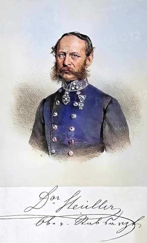 Karl Heidler, since 1856 Knight Heidler von Egeregg (born 23 December 1809 in Falkenau an der Eger, died 5 April 1887 in Vienna), was Professor of Medicine at the Josefs-Akademie in Vienna and organised the Austrian military medical service as Surgeon General, Historical, digitally restored reproduction from a 19th century original, Record date not stated
