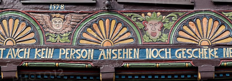 Half-timbered house, Weser Renaissance style, Hoexter, Weser Uplands, North Rhine-Westphalia, Germany, Europe, Fachwerkhaus, Weserrenaissance, Höxter, Weserbergland, Nordrhein-Westfalen, Deutschland, Europe, Europa