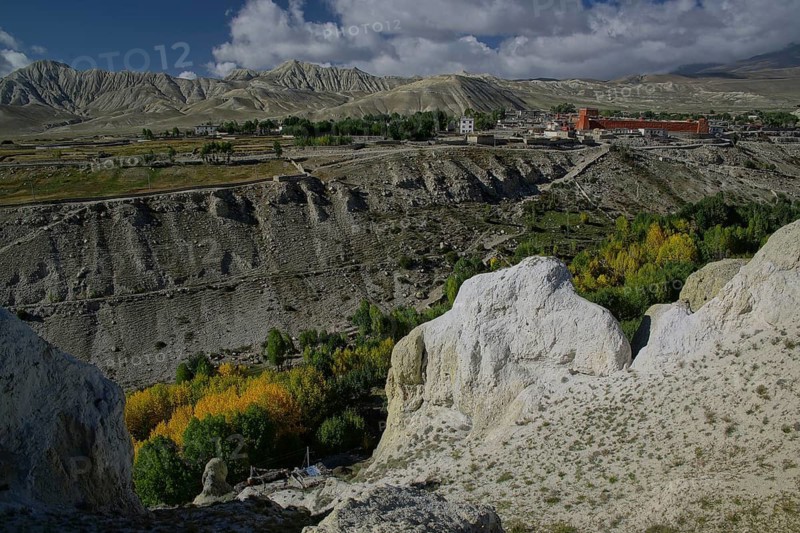 Nepal. Landlocked country in the Himalayas, mustang, mountains, Kali Gandaki gorge, Lo Montag, old town, village