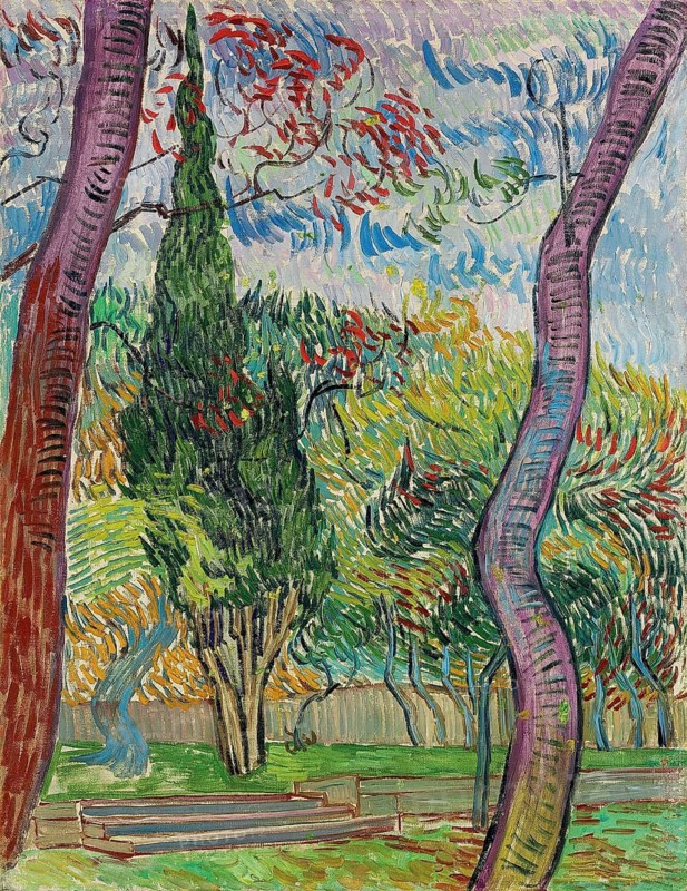 Parc de l'hôpital Saint-Paul (1889), The Park of the Saint-Paul Hospital, painting by Vincent Willem van Gogh (born 30 March 1853 in Groot-Zundert, died 29 July 1890 in Auvers-sur-Oise), Dutch painter and draughtsman, one of the founders of modern painting, illustration, reproduction of a painting. Authentic, exact date of the original unknown, Historical