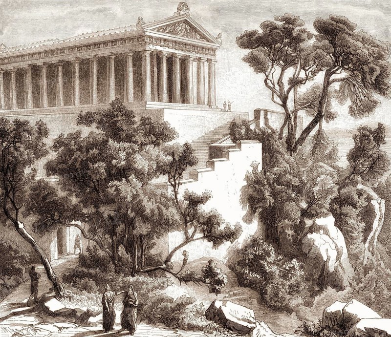 Reconstruction of the Doric Poseidon temple of Poseidon, Calauria, ancient Greece