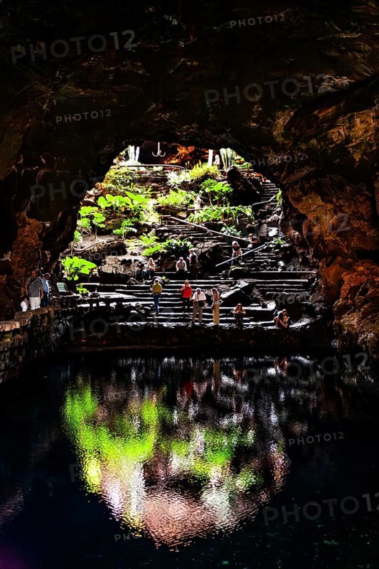 Jameos del Agua by Cesar Manrique with the lava tunnel, Lanzarote, Canary Islands, Spain