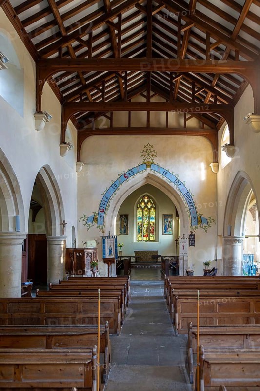 Interior of church of Saint George, Ogbourne St George, Wiltshire, England, UK