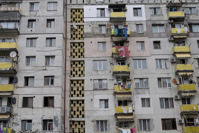 Batumi, Georgia. July 21st 2025. Old apartment buildings in poor condition in Batumi on the Black Sea coast of Georgia