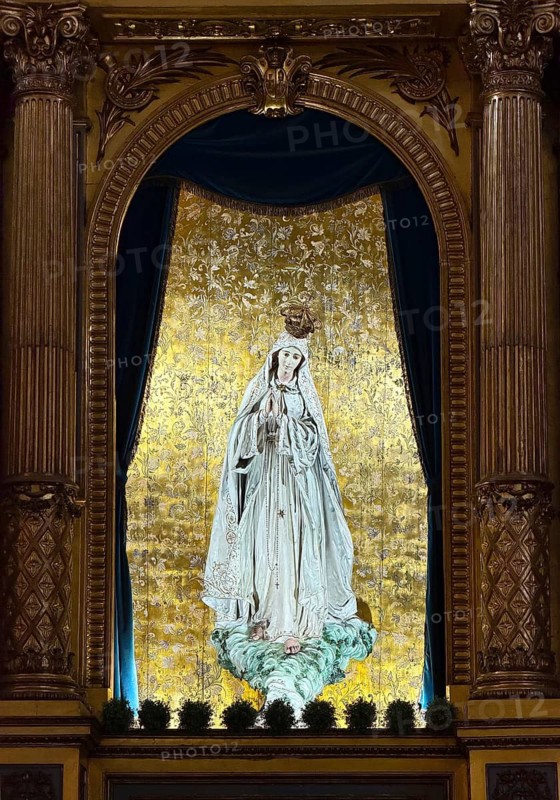 Sacred artwork of Our Lady of Lourdes in the Igreja da Santíssima Trindade, Church of the Holy Trinity, Porto, Portugal