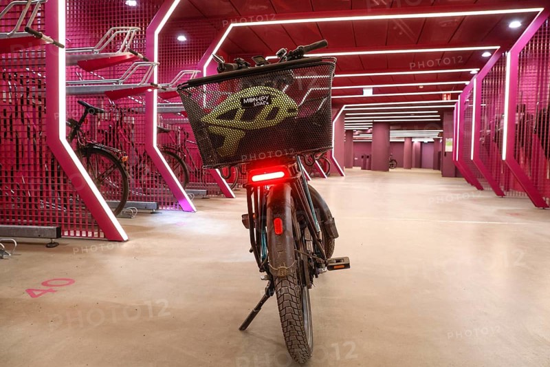 Bicycles are available in the bicycle parking garage at Potsdamer Platz. The parking garage offers space for 280 bicycles of all types, Berlin, 04.03.2026, Berlin, Berlin, Germany