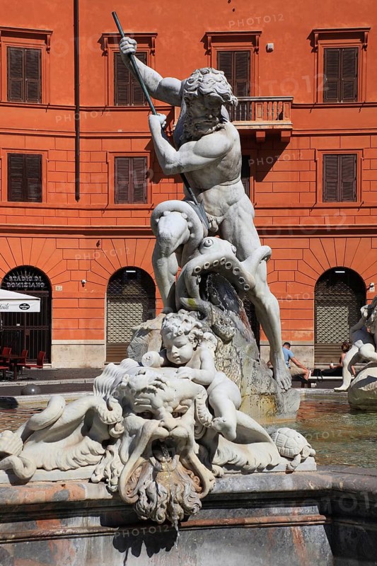 Fountain of Neptune, Fontana del Nettuno, Piazza Navona, Parione neighbourhood, Rome, Italy