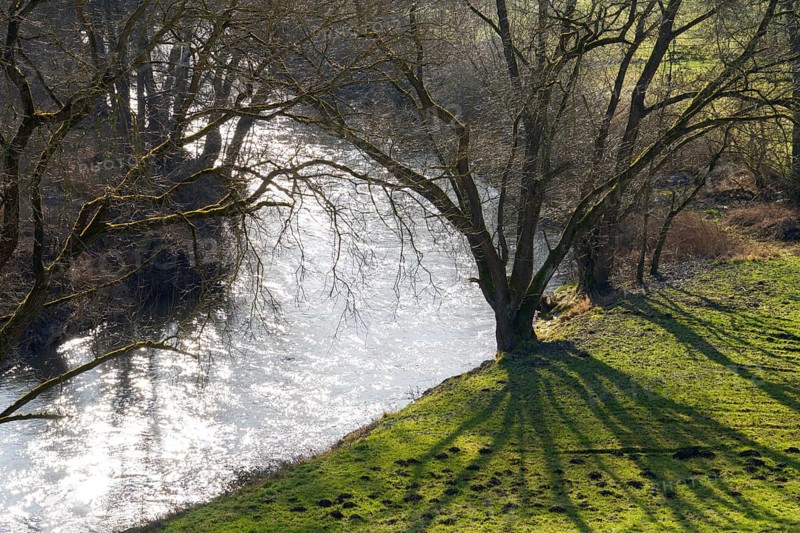 Diemel river, Helmarshausen, Bad Karlshafen, Hesse, Germany